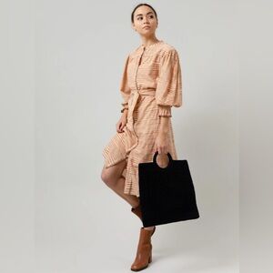 NWT Ulla Johnson Fiora Tie dress in fawn tan size 2